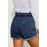 Medium Blue Paper Bag Waist Denim Shorts